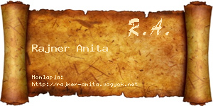 Rajner Anita névjegykártya