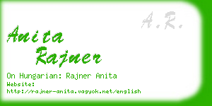 anita rajner business card